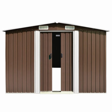 Garden Shed 101.2&quot;x117.3&quot;x70.1&quot; Metal Brown - Ethereal Company