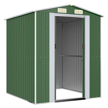Garden Shed Green 75.6&quot;x75.2&quot;x87.8&quot; Galvanized Steel - Ethereal Company