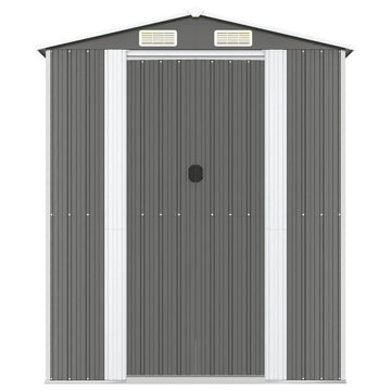 Garden Shed Light Gray 75.6&quot;x107.9&quot;x87.8&quot; Galvanized Steel - Ethereal Company