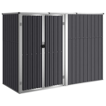 Garden Tool Shed Anthracite 88.6&quot;x35&quot;x63.4&quot; Galvanized Steel - Ethereal Company