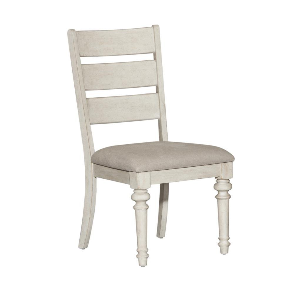 Heartland Ladder Back Side Chair (RTA) - Antique White Finish - Ethereal Company
