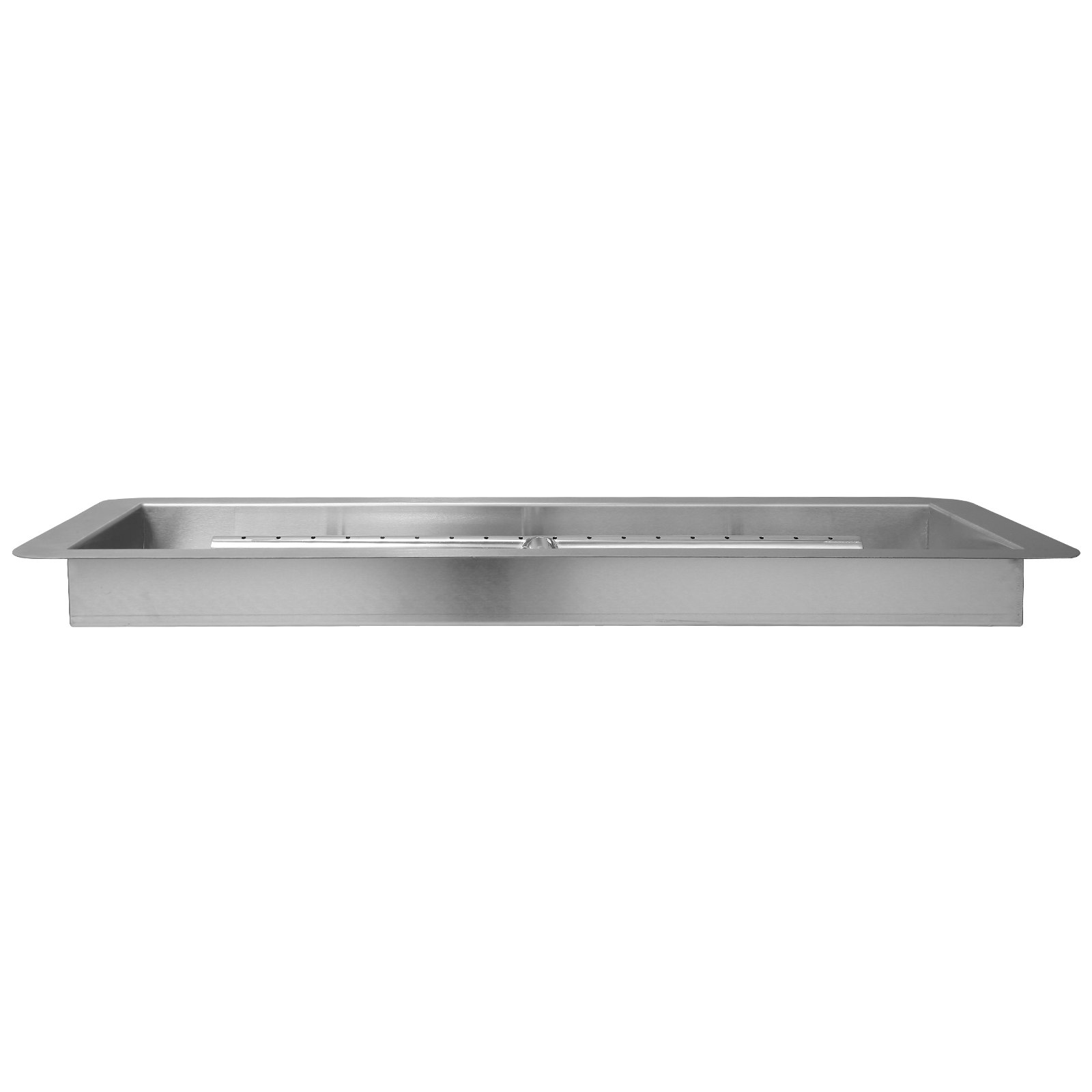 VEVOR 24 x 8 inch Drop - in Fire Pit Pan, Rectangular Stainless Steel Fire Pit Burner Kit, Natural & Propane Gas Fire Pan 120,000 BTU with H - Burner for Indoor or Outdoor Use - Ethereal Company