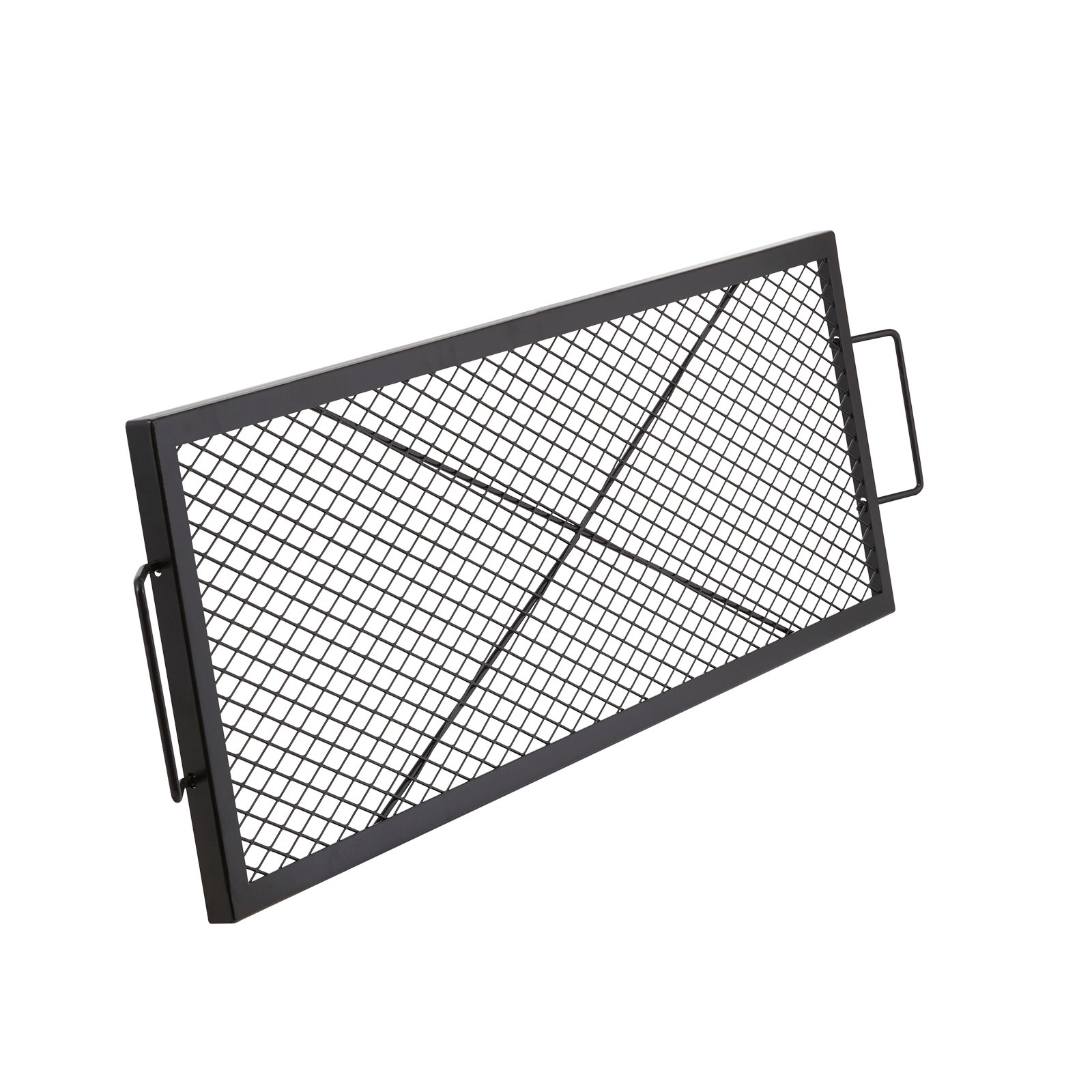 VEVOR X - Marks Fire Pit Grill Grate, Rectangle Cooking Grate, Heavy Duty Steel Campfire BBQ Grill Grid with Handle & Support X Wire, Portable Camping Cookware for Outside Party Gathering, 44 Inch Black - Ethereal Company