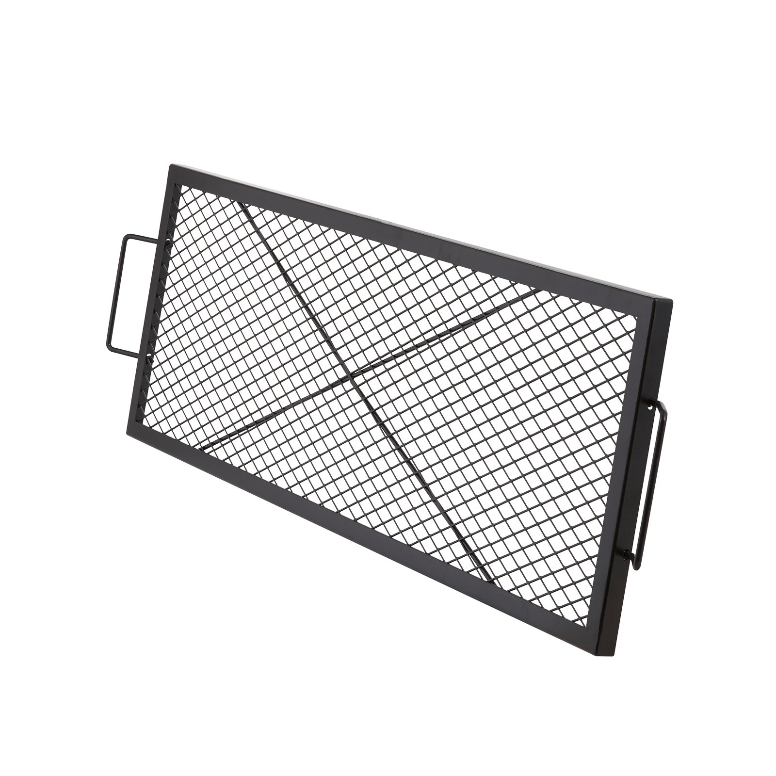 VEVOR X - Marks Fire Pit Grill Grate, Rectangle Cooking Grate, Heavy Duty Steel Campfire BBQ Grill Grid with Handle & Support X Wire, Portable Camping Cookware for Outside Party Gathering, 44 Inch Black - Ethereal Company