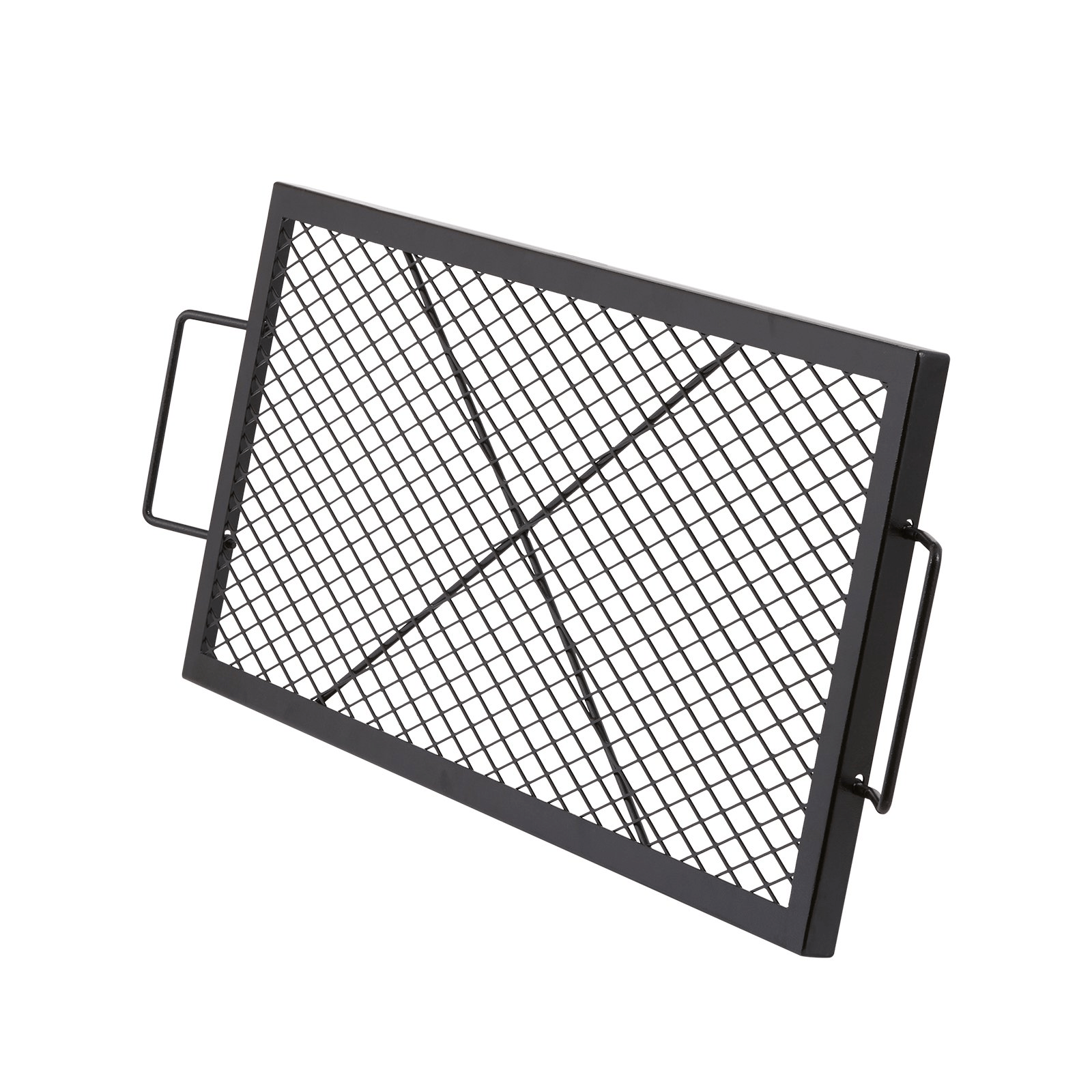 VEVOR X - Marks Fire Pit Grill Grate, Rectangle Cooking Grate, Heavy Duty Steel Campfire BBQ Grill Grid with Handle & Support X Wire, Portable Camping Cookware for Outside Party Gathering, 32 Inch Black - Ethereal Company