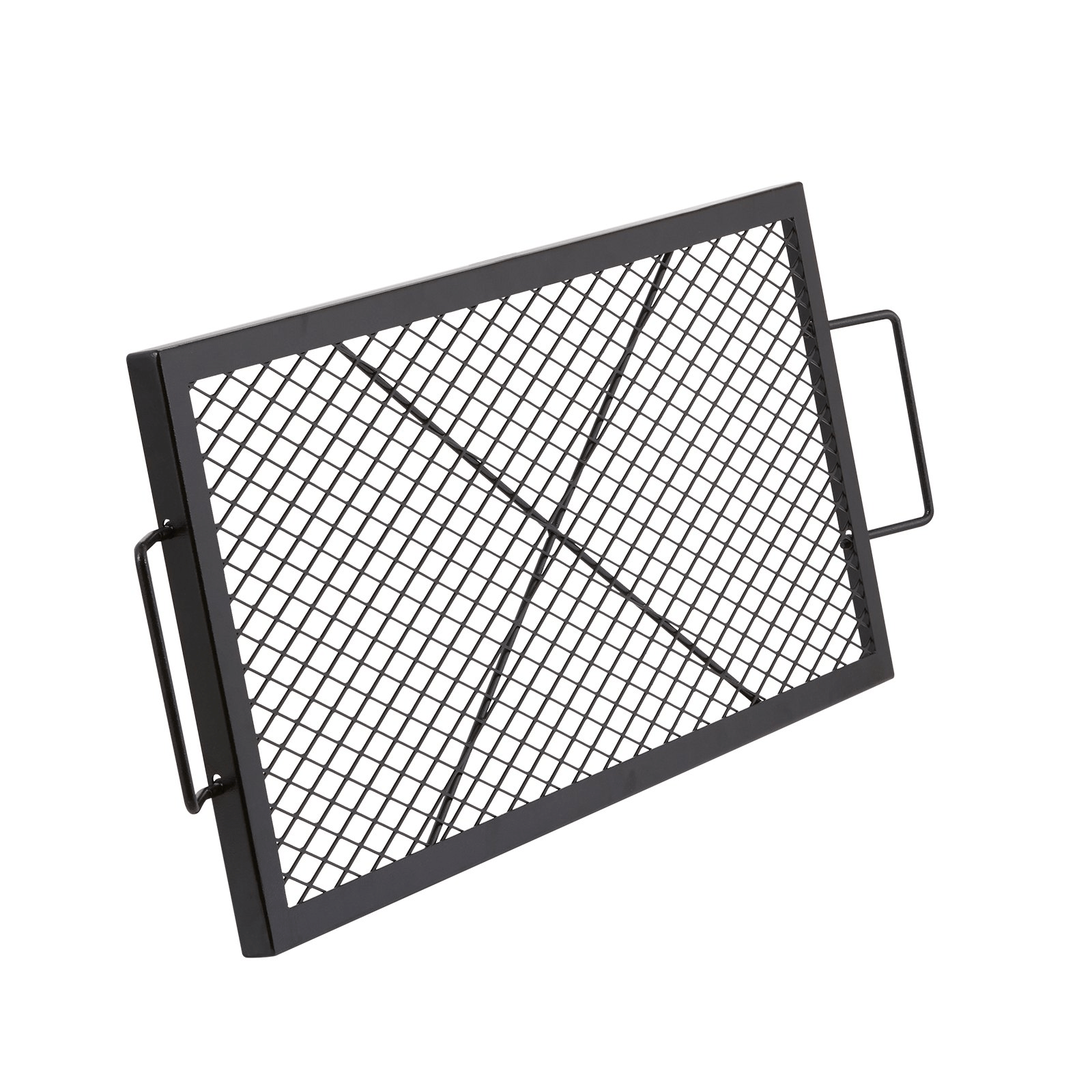 VEVOR X - Marks Fire Pit Grill Grate, Rectangle Cooking Grate, Heavy Duty Steel Campfire BBQ Grill Grid with Handle & Support X Wire, Portable Camping Cookware for Outside Party Gathering, 32 Inch Black - Ethereal Company