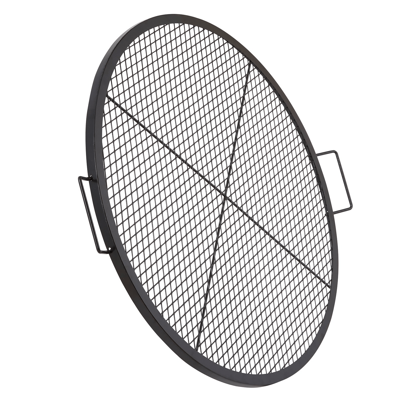 VEVOR X - Marks Fire Pit Grill Grate, Round Cooking Grate, Heavy Duty Steel Campfire BBQ Grill Grid with Handle and Support X Wire, Portable Camping Cookware for Outside Party & Gathering, 36 Inch Black - Ethereal Company