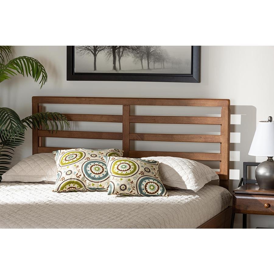 Akemi Modern and Contemporary Ash Walnut Finished Wood Full Size Headboard - Ethereal Company