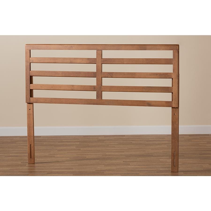 Akemi Modern and Contemporary Ash Walnut Finished Wood Full Size Headboard - Ethereal Company