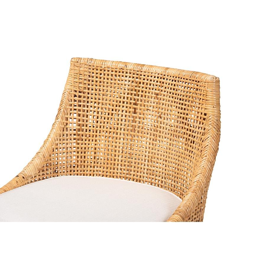 bali & pari Bella Modern Bohemian Natural Brown Rattan Counter Stool - Ethereal Company