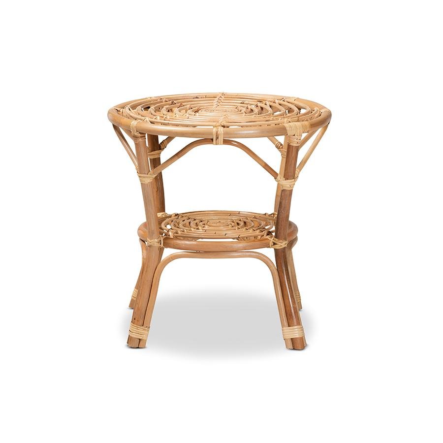 bali & pari Cariel Modern Bohemian Natural Brown Rattan Coffee Table - Ethereal Company