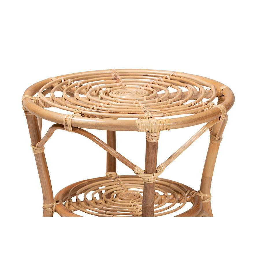 bali & pari Cariel Modern Bohemian Natural Brown Rattan Coffee Table - Ethereal Company