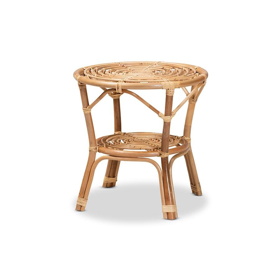 bali & pari Cariel Modern Bohemian Natural Brown Rattan Coffee Table - Ethereal Company