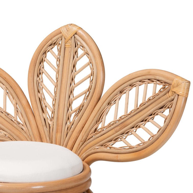 bali &amp; pari Gresham Modern Bohemian Natural Rattan Leaf Accent Chair - Ethereal Company