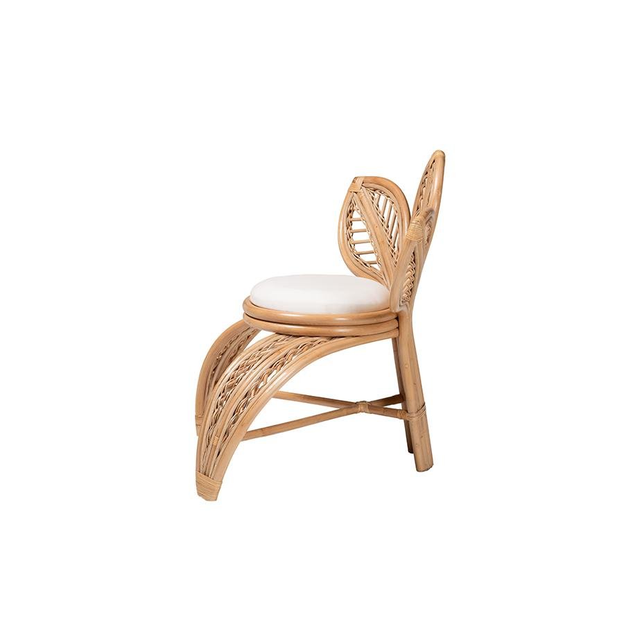 bali & pari Gresham Modern Bohemian Natural Rattan Leaf Accent Chair - Ethereal Company