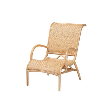 bali &amp; pari Madura Modern Bohemian Natural Brown Rattan Lounge Chair - Ethereal Company