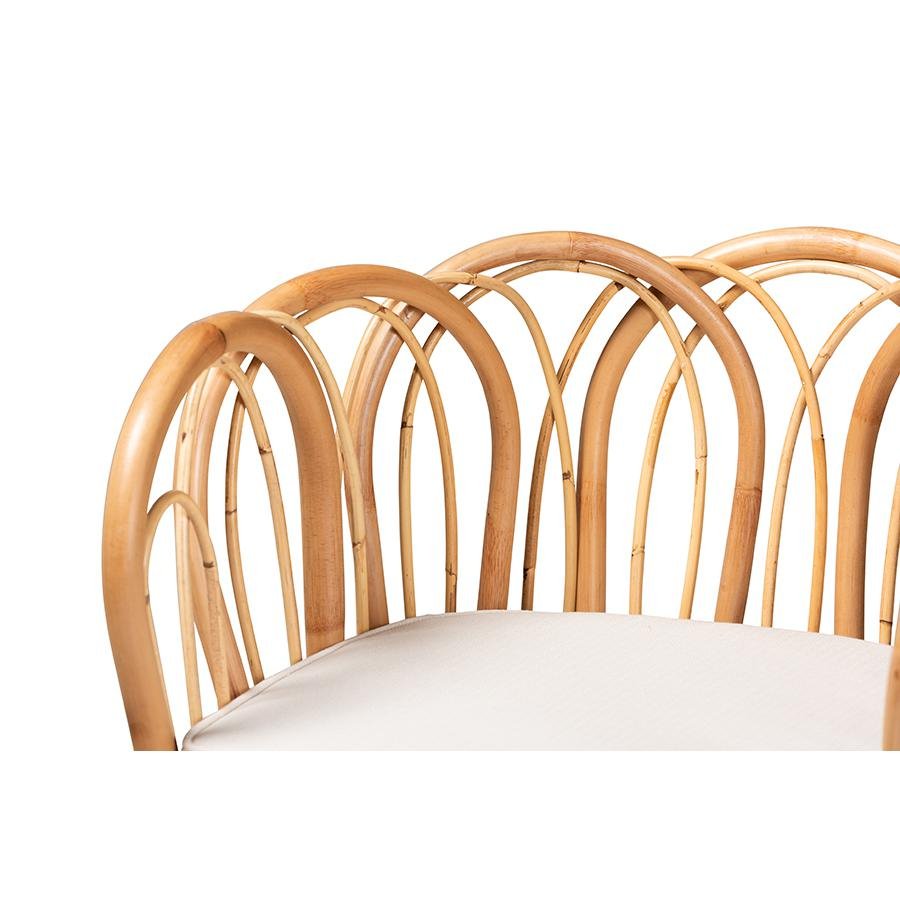 bali & pari Melody Modern and Contemporary Natural Finished Rattan Dining Chair - Ethereal Company
