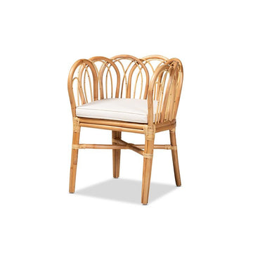 bali &amp; pari Melody Modern and Contemporary Natural Finished Rattan Dining Chair - Ethereal Company