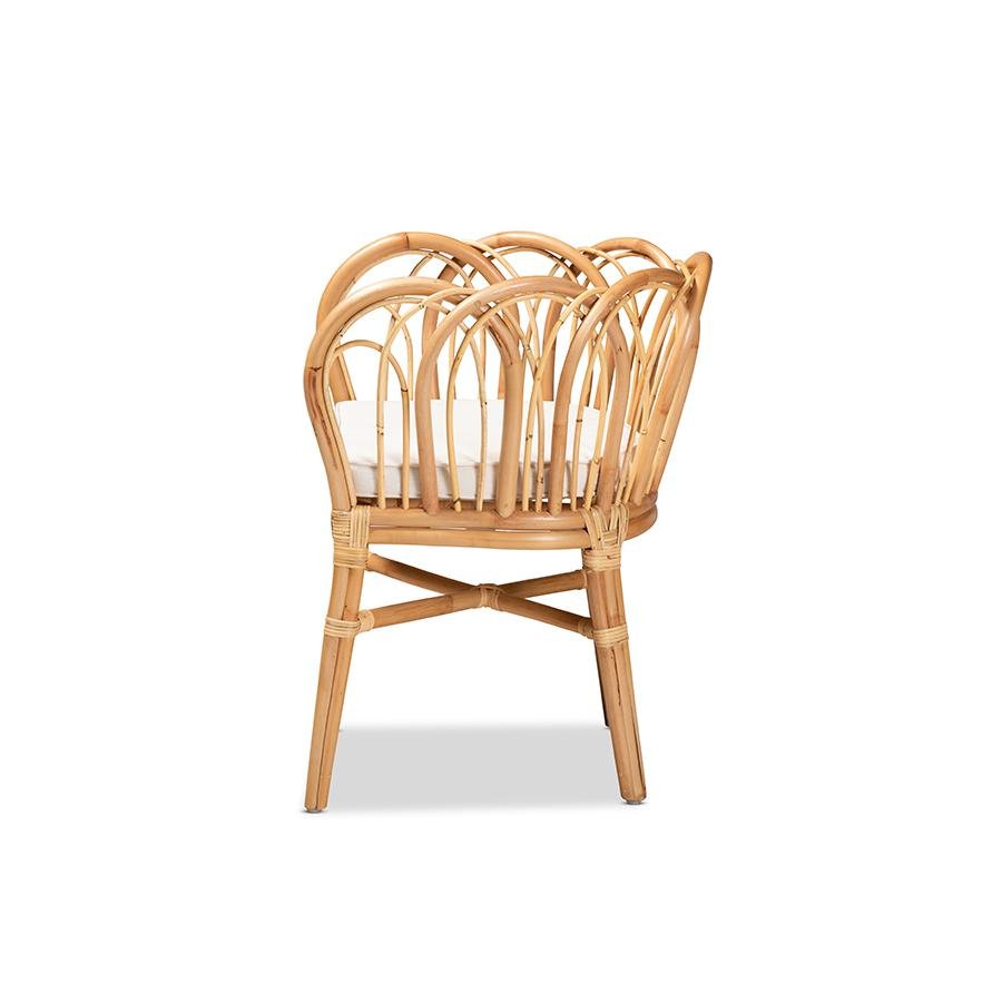 bali & pari Melody Modern and Contemporary Natural Finished Rattan Dining Chair - Ethereal Company