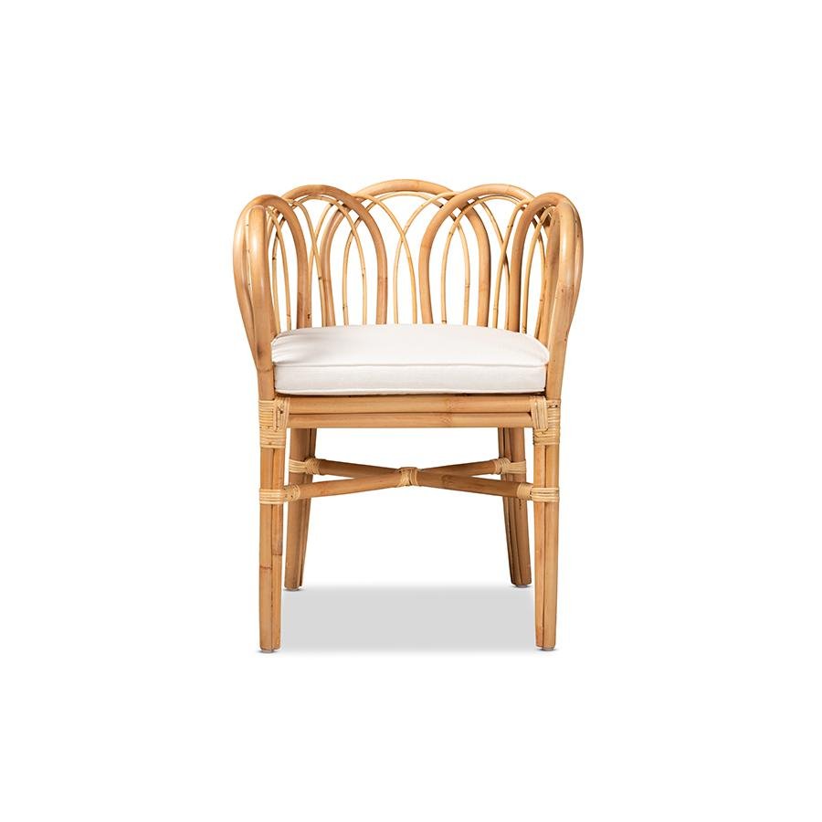 bali & pari Melody Modern and Contemporary Natural Finished Rattan Dining Chair - Ethereal Company
