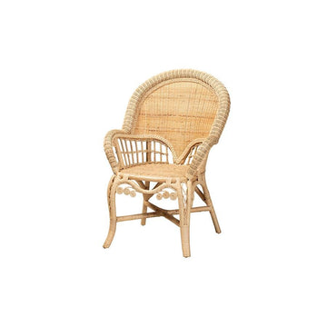 bali &amp; pari Ratu Modern Bohemian Natural Brown Rattan Accent Chair - Ethereal Company