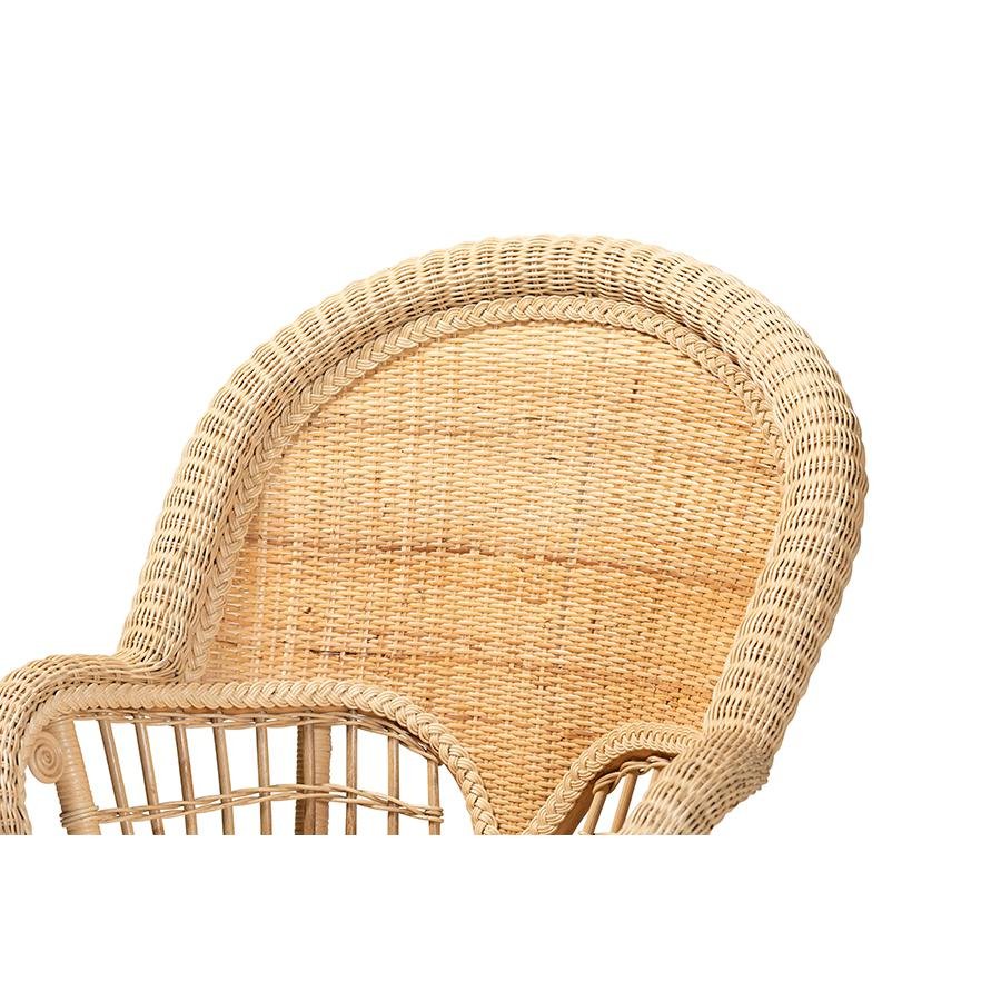 bali & pari Ratu Modern Bohemian Natural Brown Rattan Accent Chair - Ethereal Company