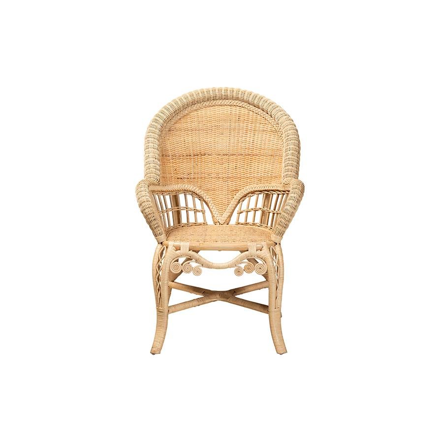 bali & pari Ratu Modern Bohemian Natural Brown Rattan Accent Chair - Ethereal Company