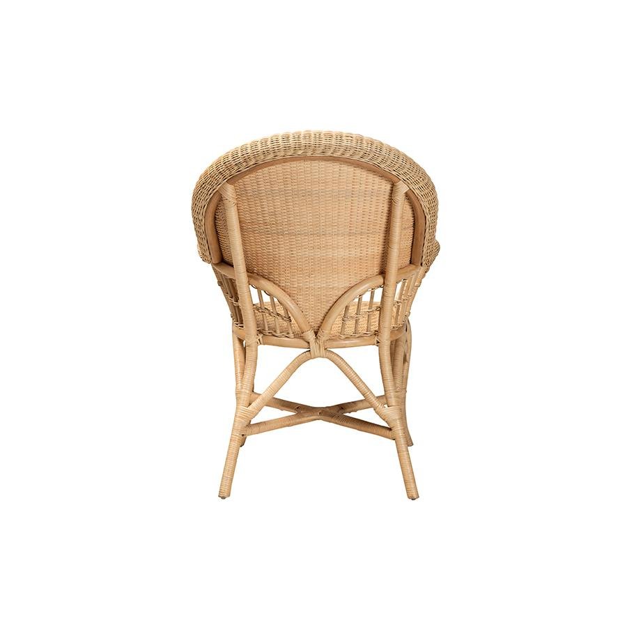 bali & pari Ratu Modern Bohemian Natural Brown Rattan Accent Chair - Ethereal Company