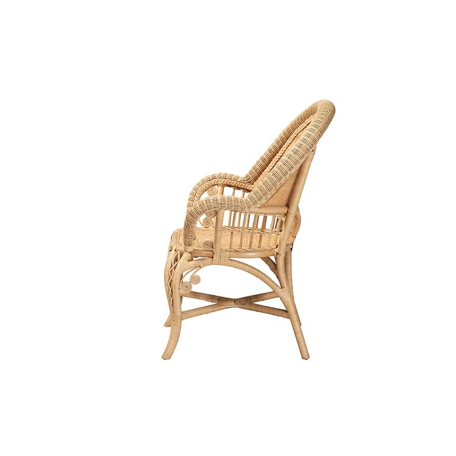bali & pari Ratu Modern Bohemian Natural Brown Rattan Accent Chair - Ethereal Company