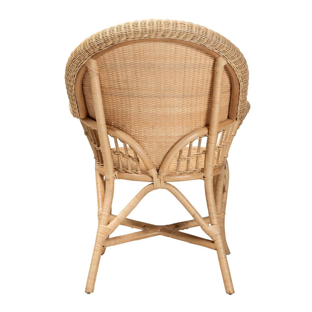bali & pari Ratu Modern Bohemian Natural Brown Rattan Accent Chair - Ethereal Company