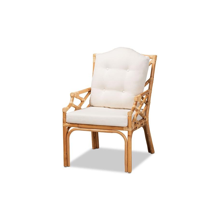 bali & pari Sonia Modern and Contemporary Natural Finished Rattan Armchair - Ethereal Company