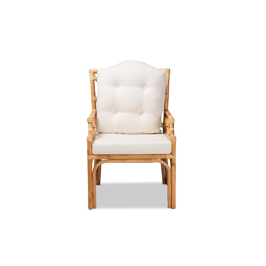 bali & pari Sonia Modern and Contemporary Natural Finished Rattan Armchair - Ethereal Company