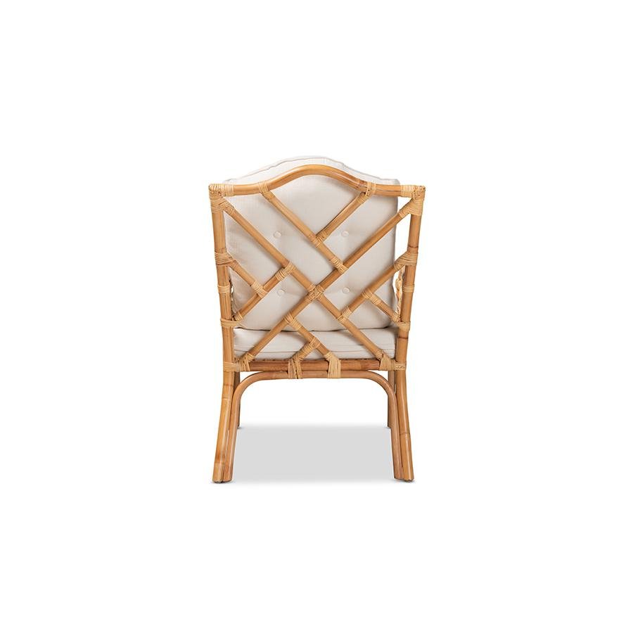 bali & pari Sonia Modern and Contemporary Natural Finished Rattan Armchair - Ethereal Company