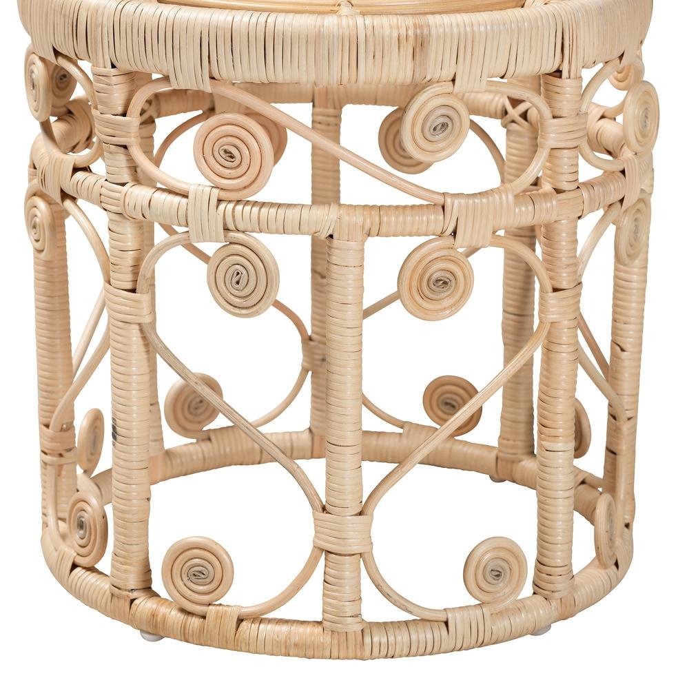 Bohemian Natural Brown Rattan 2-Piece Nesting End Table Set - Ethereal Company