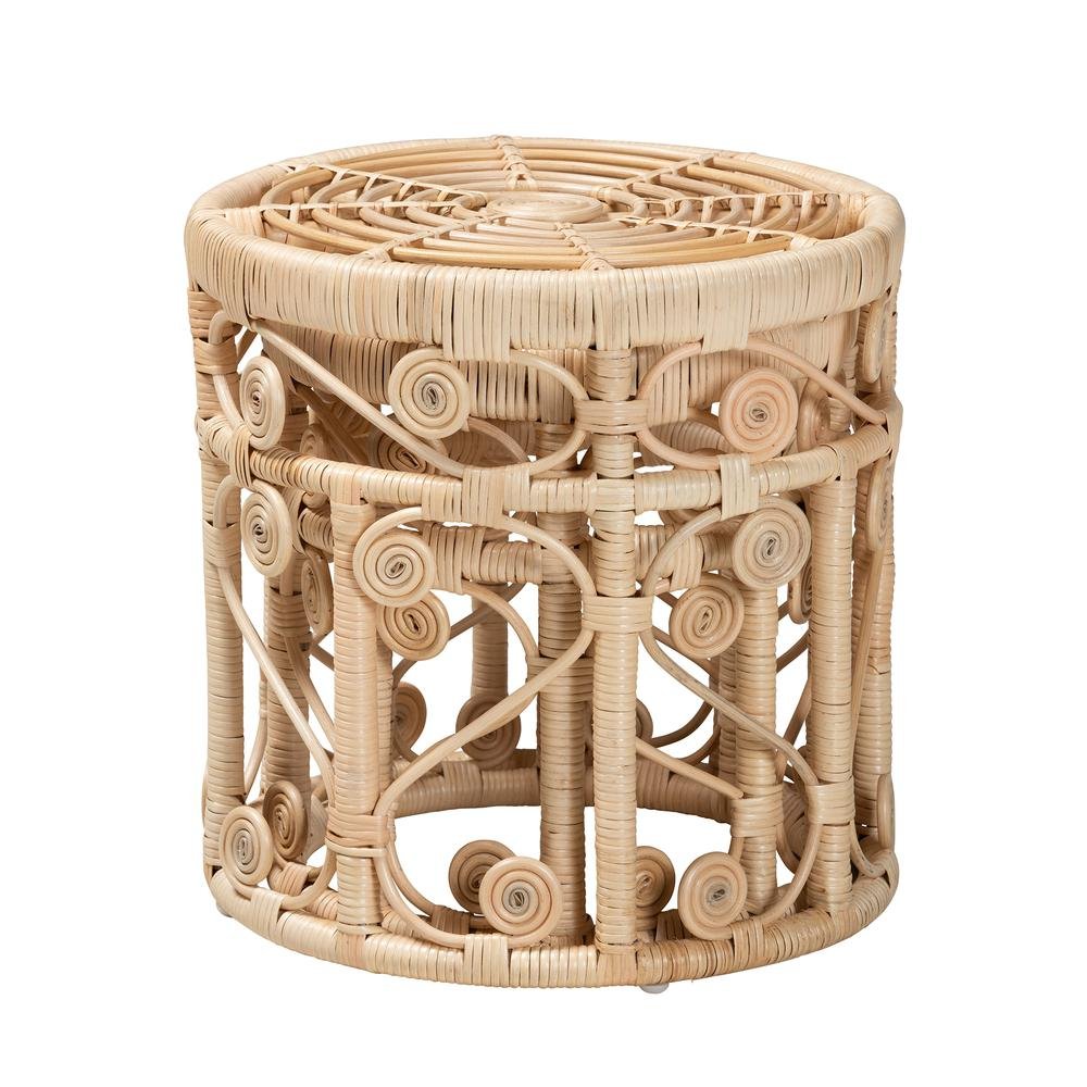 Bohemian Natural Brown Rattan 2-Piece Nesting End Table Set - Ethereal Company