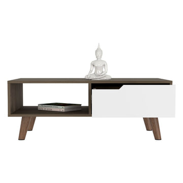 Bull Coffee Table 2.0 - Dark Brown / White Finish - Ethereal Company