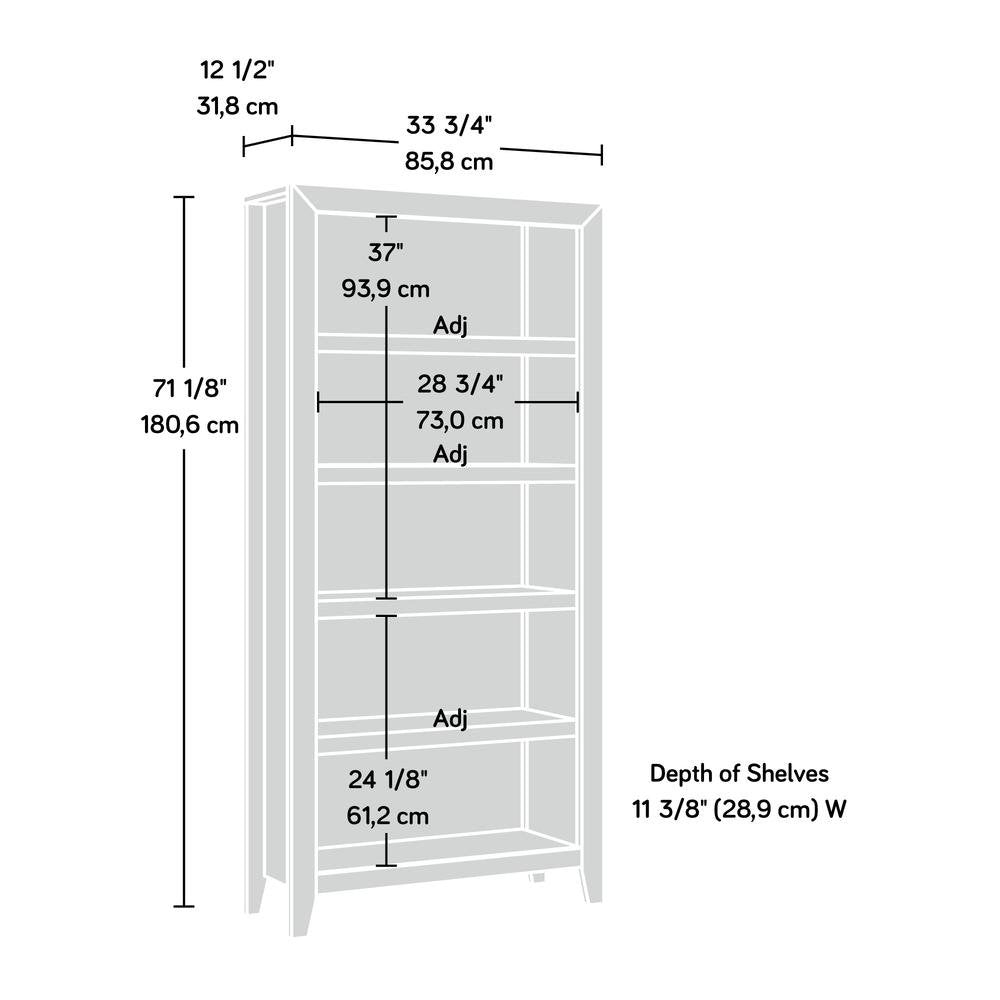 Dakota Pass 5-Shelf Bookcase - Char Pine - Ethereal Company