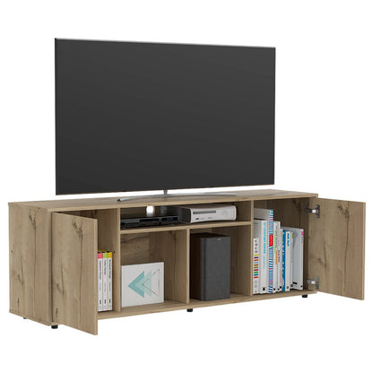 Dallas Tv Stand for TV´s up 55&quot;, Two Cabinets With Single Door, Four Shelves - Ethereal Company