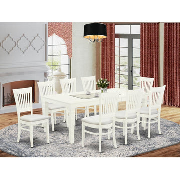 Evelyn Dining Table/8 Dining Chairs - White/White - Ethereal Company