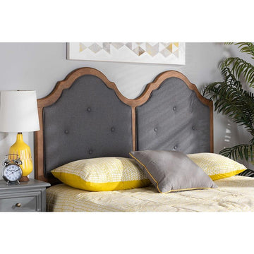 Falk Queen Size Arched Headboard - Grey/Walnut Brown - Ethereal Company