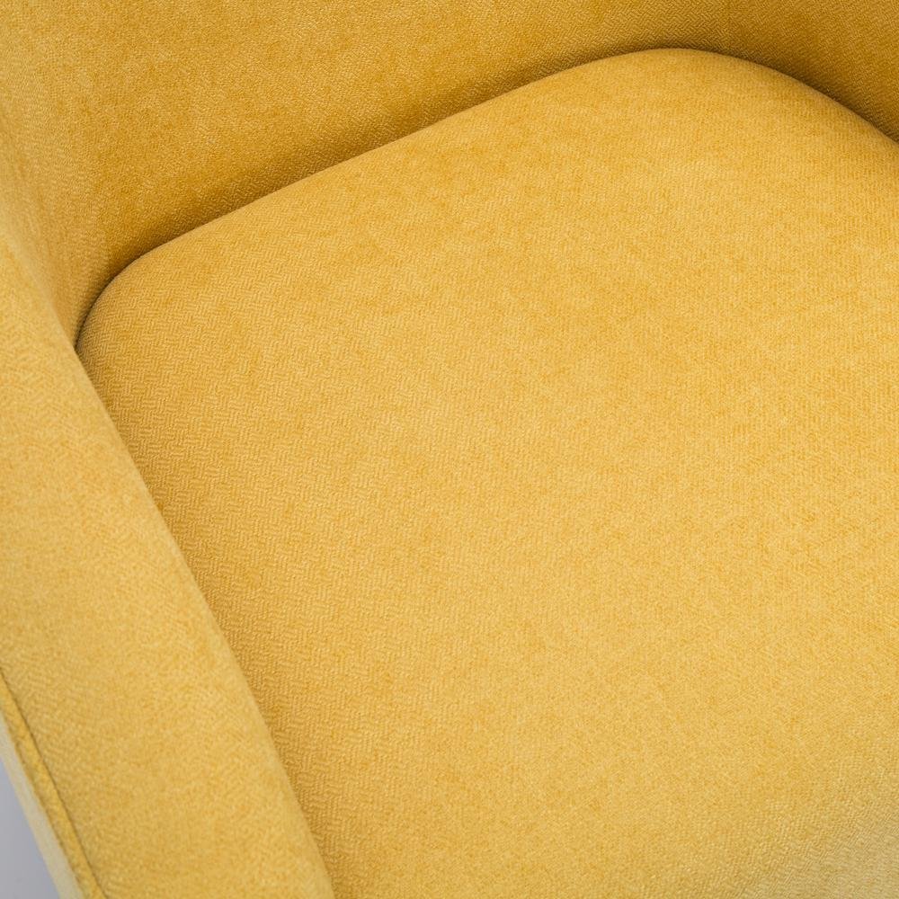 Geneva Goldenrod Wood Base Swivel Chair - Ethereal Company