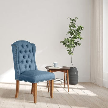 Jessica Tufted Wing Dining Chair - Navy - Ethereal Company