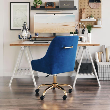 Madelaine Office Chair Navy Blue &amp; Gold - Ethereal Company