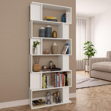 Modern and Practical Book Cabinet/Room Divider White Chipboard - Ethereal Company
