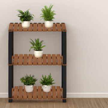 Pangkor 3-Tier Turn-N-Tube Indoor Outdoor Plant Shelf Wood Stand - Ethereal Company