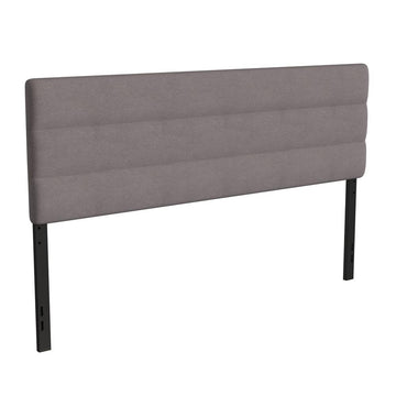 Paxton King Channel Stitched Fabric Upholstered Headboard, Adjustable Height from 44.5&quot; to 57.25&quot; - Gray - Ethereal Company