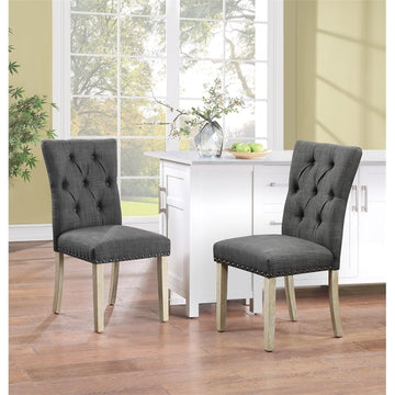 Preston Dining Chair 2 Pk - Grey - Ethereal Company