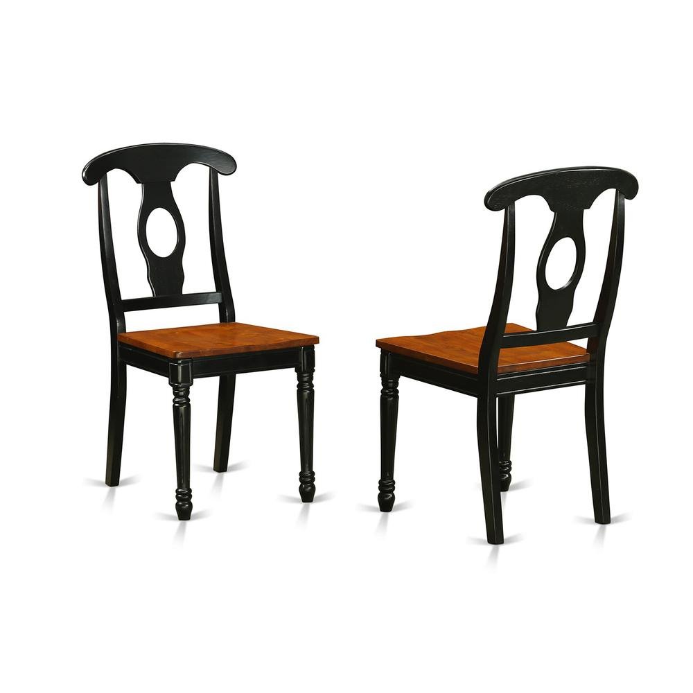 Reginald Double Pedistal Dining Table /6 Wooden Dining Chairs/Black & Cherry - Ethereal Company