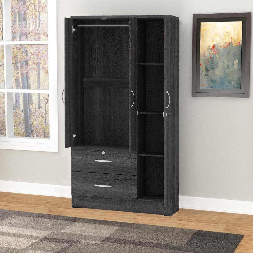 Symphony Wardrobe Armoire in Gray - Ethereal Company