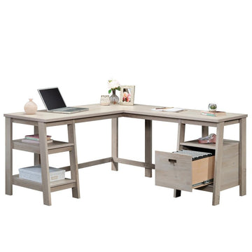 Trestle L-Desk - Chalked Chestnut - Ethereal Company